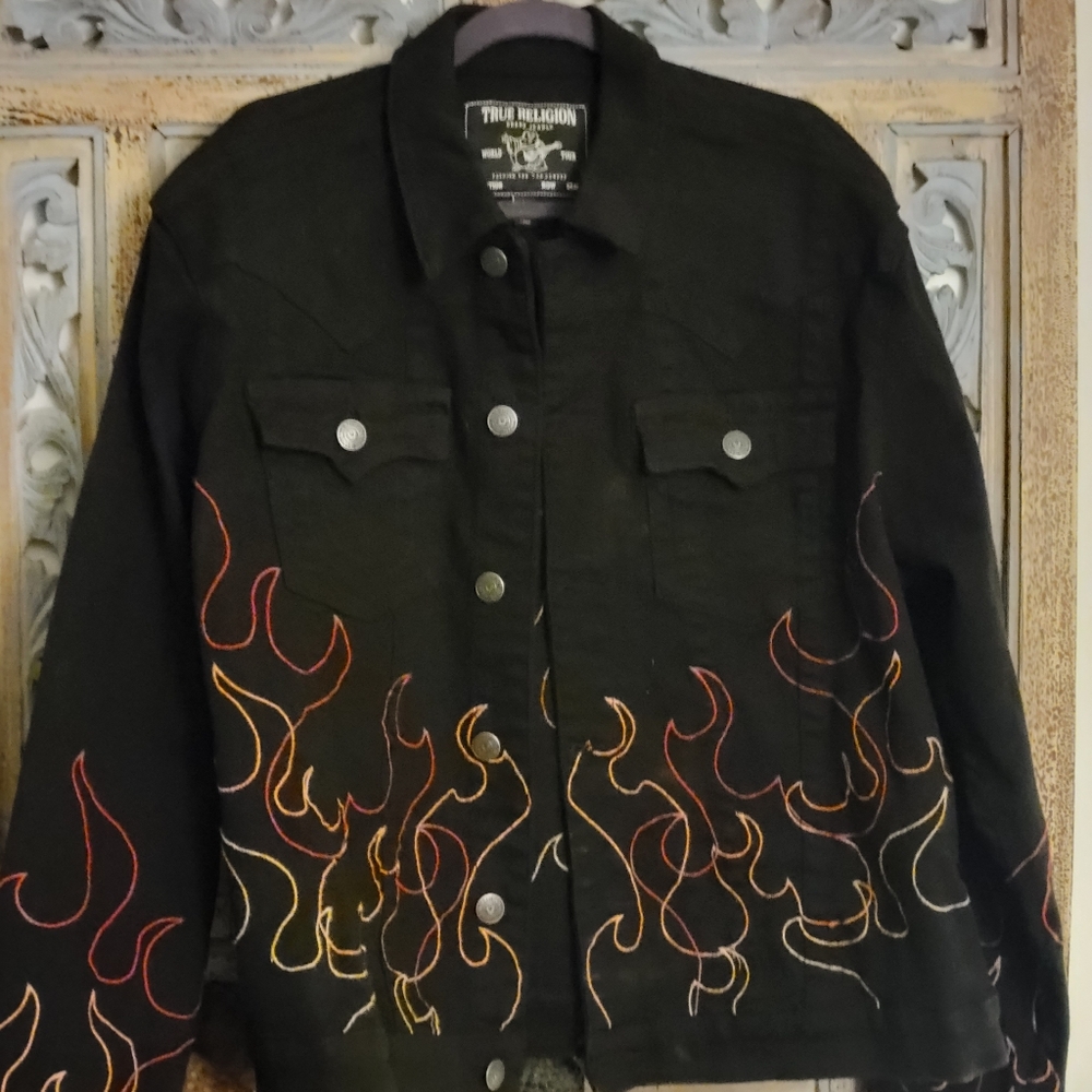 True Religion Black Denim Jacket